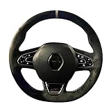 Qunine  steering Wheel Cover Anti-slip Suede Leather ，for Renault Megane 4 Grand Scenic Kadjar Koleos Talisman Espace Qm6